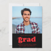 KABELRETRO HAT SICH AN DER GRAD FOTO GRAD INVITE EINLADUNG (Vorderseite)