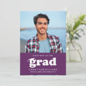 KABELRETRO HAT SICH AN DER GRAD FOTO GRAD INVITE EINLADUNG (Stehend Vorderseite)