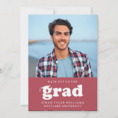 KABELRETRO HAT SICH AN DER GRAD FOTO GRAD INVITE EINLADUNG (Vorderseite)