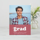 KABELRETRO HAT SICH AN DER GRAD FOTO GRAD INVITE EINLADUNG (Stehend Vorderseite)