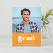 KABELRETRO HAT SICH AN DER GRAD FOTO GRAD INVITE EINLADUNG (Stehend Vorderseite)