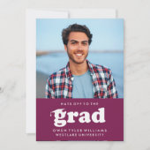 KABELRETRO HAT SICH AN DER GRAD FOTO GRAD INVITE EINLADUNG (Vorderseite)