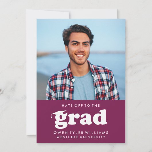 KABELRETRO HAT SICH AN DER GRAD FOTO GRAD INVITE EINLADUNG (Vorderseite)