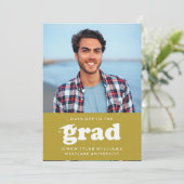 KABELRETRO HAT SICH AN DER GRAD FOTO GRAD INVITE EINLADUNG (Stehend Vorderseite)