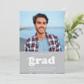 KABELRETRO HAT SICH AN DER GRAD FOTO GRAD INVITE EINLADUNG (Stehend Vorderseite)