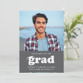 KABELRETRO HAT SICH AN DER GRAD FOTO GRAD INVITE EINLADUNG (Stehend Vorderseite)