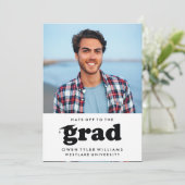 KABELRETRO HAT SICH AN DER GRAD FOTO GRAD INVITE EINLADUNG (Stehend Vorderseite)