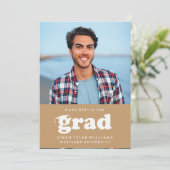 KABELRETRO HAT SICH AN DER GRAD FOTO GRAD INVITE EINLADUNG (Stehend Vorderseite)