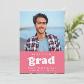 KABELRETRO HAT SICH AN DER GRAD FOTO GRAD INVITE EINLADUNG (Stehend Vorderseite)