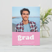 KABELRETRO HAT SICH AN DER GRAD FOTO GRAD INVITE EINLADUNG (Stehend Vorderseite)