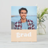 KABELRETRO HAT SICH AN DER GRAD FOTO GRAD INVITE EINLADUNG (Stehend Vorderseite)