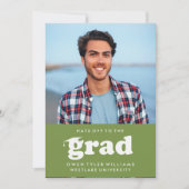 KABELRETRO HAT SICH AN DER GRAD FOTO GRAD INVITE EINLADUNG (Vorderseite)