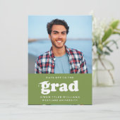 KABELRETRO HAT SICH AN DER GRAD FOTO GRAD INVITE EINLADUNG (Stehend Vorderseite)