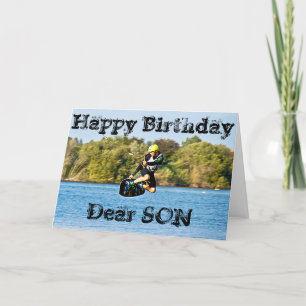KABELWASSERSKIER SON GREETCARD KARTE