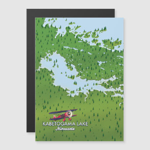Kabetogama-See, Minnesota, USA Reisekarte. Magnetkarte