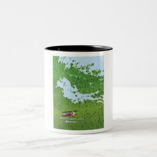 Kabetogama-See, Minnesota, USA Reisekarte. Riesig Zweifarbige Tasse