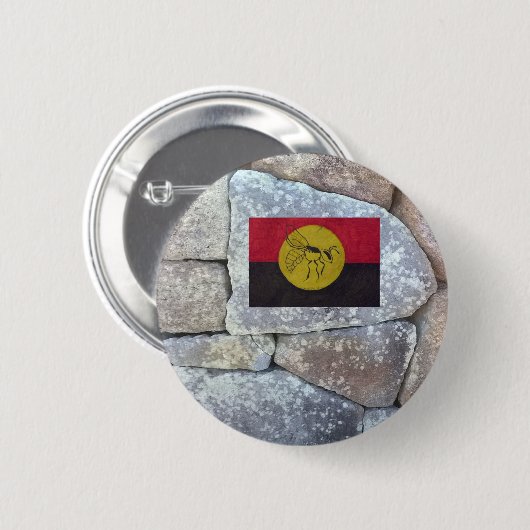 KABI BIENEN-ALTER POLYGONALER STEIN BUTTON (Vorne & Hinten)