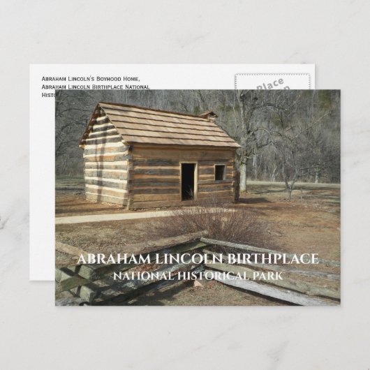 Kabin, Abraham Lincolns Birthplace NHP, KY Postkarte (Vorne/Hinten)