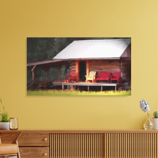 Kabine Adirondacks Leinwanddruck (Insitu (Wohnzimmer))