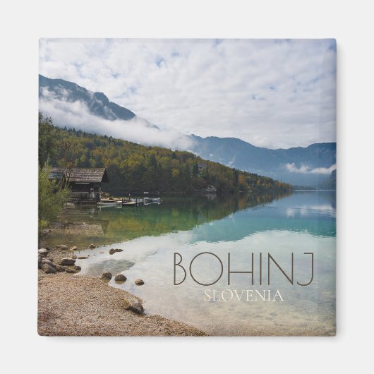 Kabine am Bohinj-See in Slowenien Magnet (Vorne)