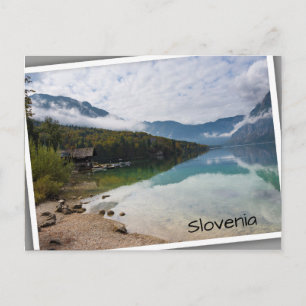Kabine am Bohinj-See in Slowenien Postkarte