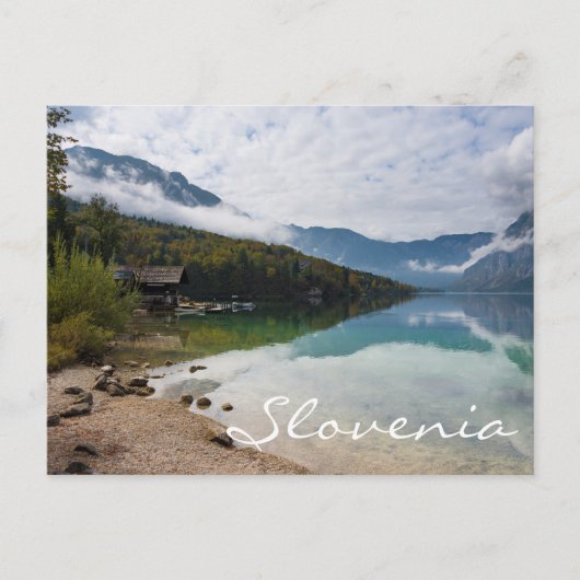 Kabine am Bohinj-See in Slowenien Postkarte (Vorderseite)