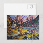 Kabine am See Ölgemälde Postkarte (Vorne/Hinten)
