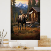 *~* Kabine AP49 MOOSE Stream Nature Forest Poster (Küche)