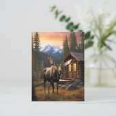 *~* Kabine AP49 MOOSE Stream Nature Forest Postkarte (Stehend Vorderseite)