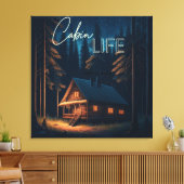 Kabine | Camping Threading Art Leinwanddruck (Insitu (Wohnzimmer))