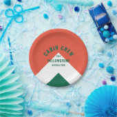 Kabine Crew Peronalized Zielort Retro Grün Rot Pappteller (Party)