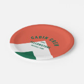 Kabine Crew Peronalized Zielort Retro Grün Rot Pappteller (Schrägansicht)