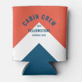 Kabine Crew Peronalized Zielort Retro Red Navy Dosenkühler (Vorderseite)