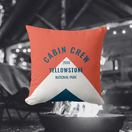 Kabine Crew Peronalized Zielort Retro Red Navy Kissen