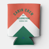 Kabine Crew Peronalized Zielort Retro Rot Grün Dosenkühler (Vorderseite)