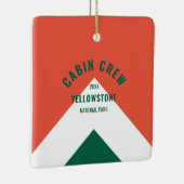 Kabine Crew Peronalized Zielort Retro Rot Grün Keramikornament (Rechts)