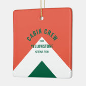 Kabine Crew Peronalized Zielort Retro Rot Grün Keramikornament (Links)