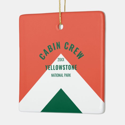 Kabine Crew Peronalized Zielort Retro Rot Grün Keramikornament (Links)