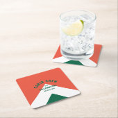 Kabine Crew Peronalized Zielort Retro Rot Grün Rechteckiger Pappuntersetzer (Vor Ort)