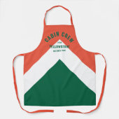 Kabine Crew Peronalized Zielort Retro Rot Grün Schürze (Vorderseite)