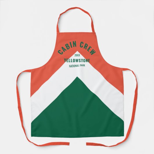 Kabine Crew Peronalized Zielort Retro Rot Grün Schürze (Vorderseite)