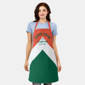 Kabine Crew Peronalized Zielort Retro Rot Grün Schürze (Getragen)