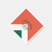 Kabine Crew Peronalized Zielort Retro Rot Grün Serviette (Ecke)