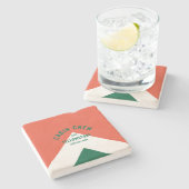 Kabine Crew Peronalized Zielort Retro Rot Grün Steinuntersetzer (Seitenansicht)