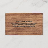 Kabine | Dark Wood Grain Texture Visitenkarte (Rückseite)