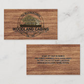Kabine | Dark Wood Grain Texture Visitenkarte (Vorne/Hinten)