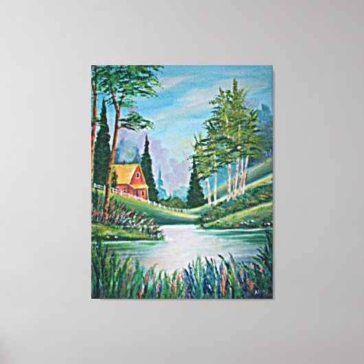 Kabine durch das Strom-Ölgemälde Leinwanddruck (Vorderseite)