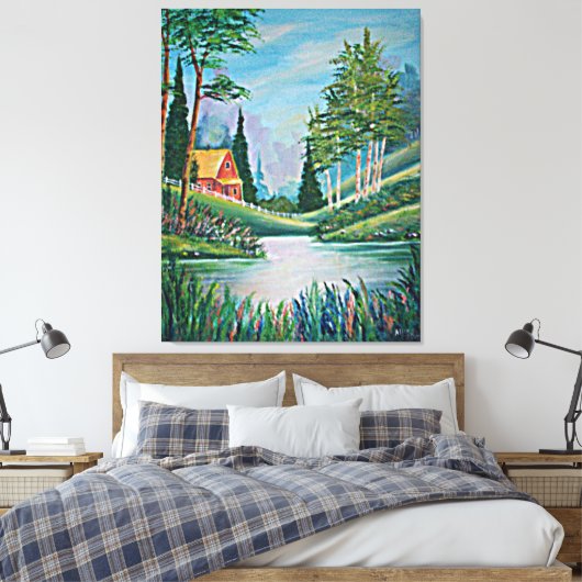 Kabine durch das Strom-Ölgemälde Leinwanddruck (Insitu (Schlafzimmer))