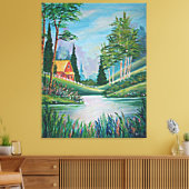 Kabine durch das Strom-Ölgemälde Leinwanddruck (Insitu (Wohnzimmer))