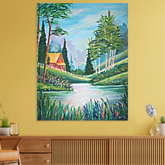 Kabine durch das Strom-Ölgemälde Leinwanddruck (Insitu (Wohnzimmer))